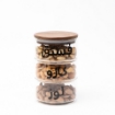 Picture of Three Stackable glass jar with dark Natural bamboo lid