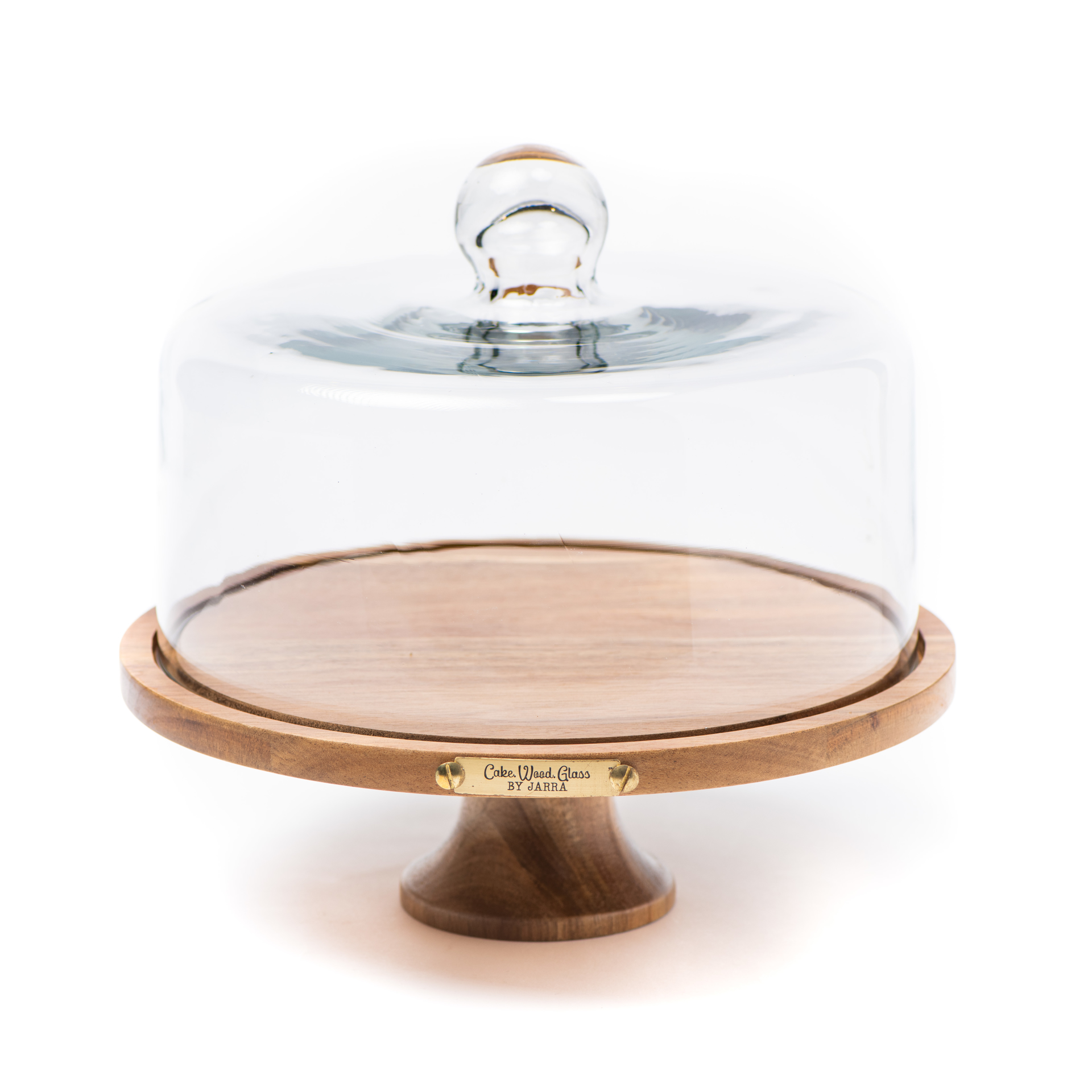 Jarra. Cake Stand Amazon Acacia wood with glass dome