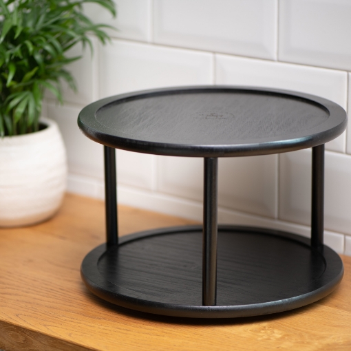 Picture of Two Tiered Round Stand - Black