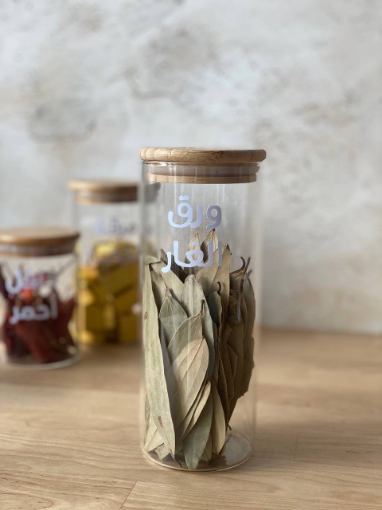 Picture of Airtight Glass jar  950 ml ( 8.5 * 22 ) - Natural Bamboo Lid