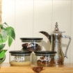 Picture of Three Stackable glass jar with Three Black lid