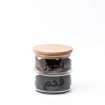 Picture of Two Stackable glass jar with--Two Natural bamboo lid