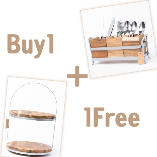 Picture of Buy 1 Silver Natural Wood Stand -Get 1  Caddy for Free
