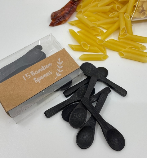 Picture of Mini Black Spoon for spices 15 pieces