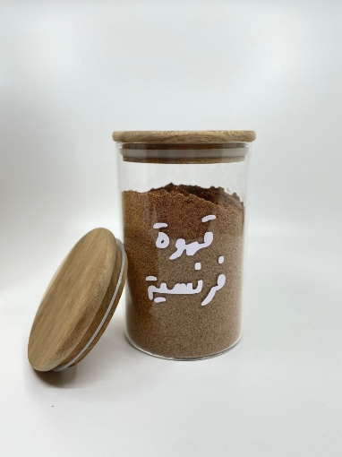 Picture of Airtight Glass jar (10 * 15) - Natural Acacia Lid	